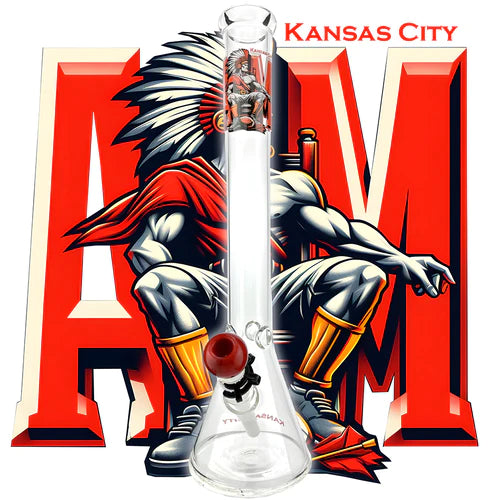AFM Glass Sports Bar Kansas City 18" Beaker Bong