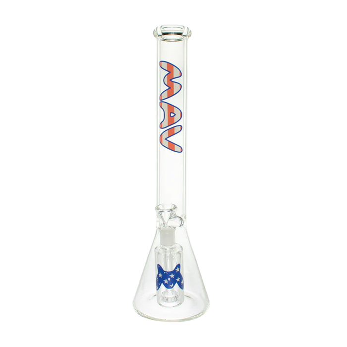 MAV Glass 18" Beaker Bong + Ash Catcher Combo USA Edition