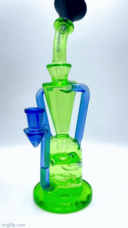 AFM Glass 9" Poppy Recycler Dab Rig