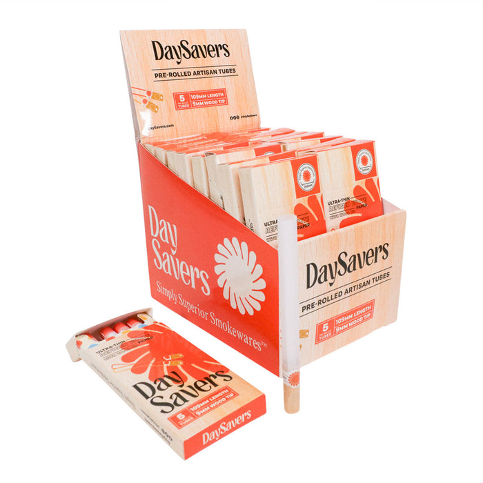 DaySavers Pre-Rolled Tubes With Glass, Ceramic or Wood Tips