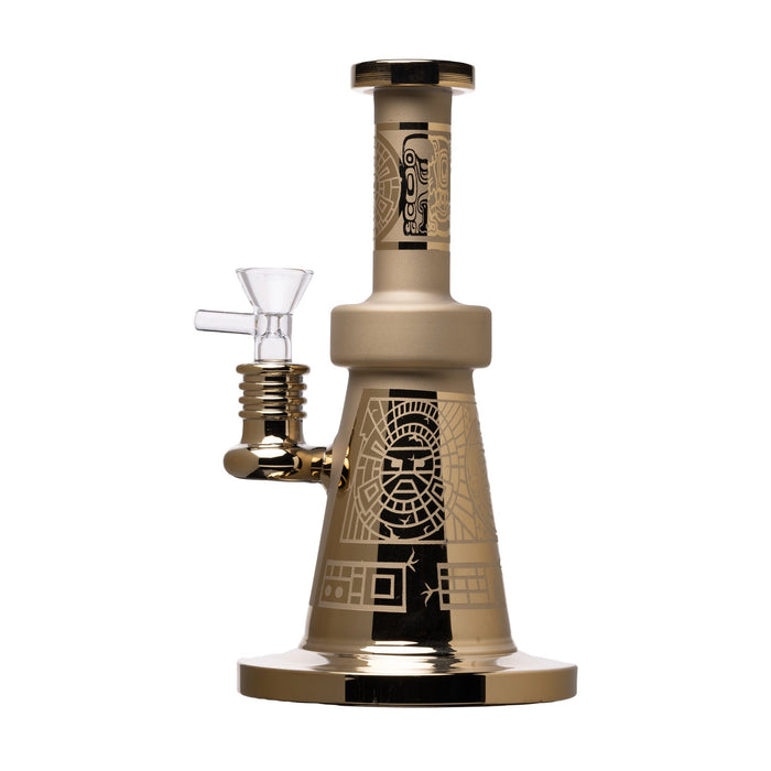 Human Grade Aztec Sandblasted Glass Dab Rig