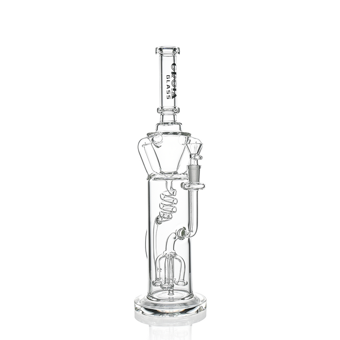 Croia Glass 15" Scientific Glass Bong with Tree Perc & Spiral Cooling