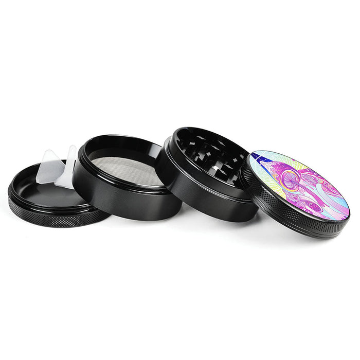 Pulsar Metal 4 Piece Grinder - Melting Shrooms
