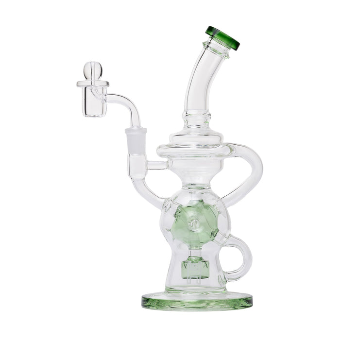 Human Grade 10" Swiss Rig Glass Recycler Dab Rig