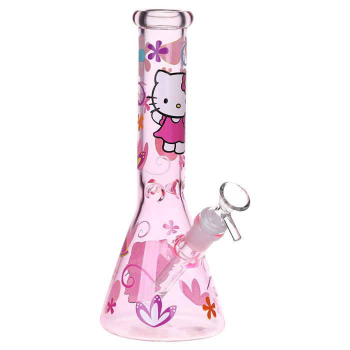 Greetings Feline Glass Beaker Bong