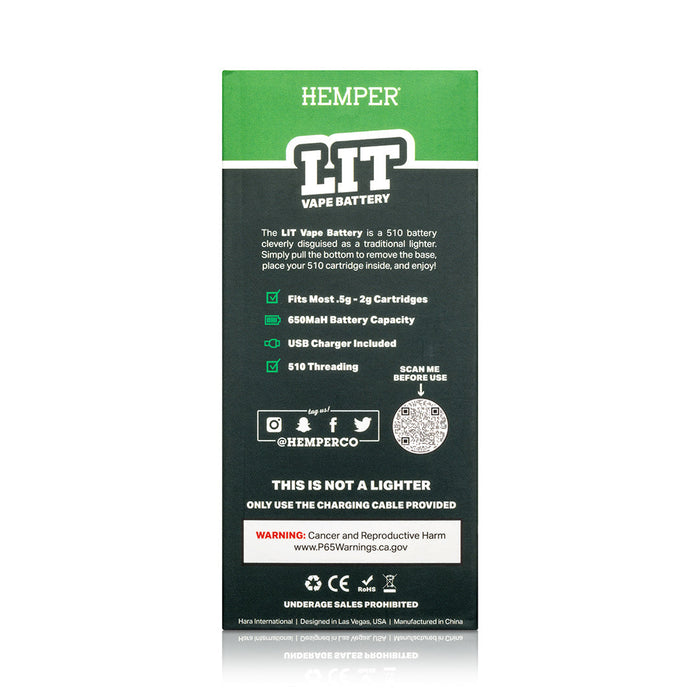 HEMPER Lit 510 Thread Vape Battery
