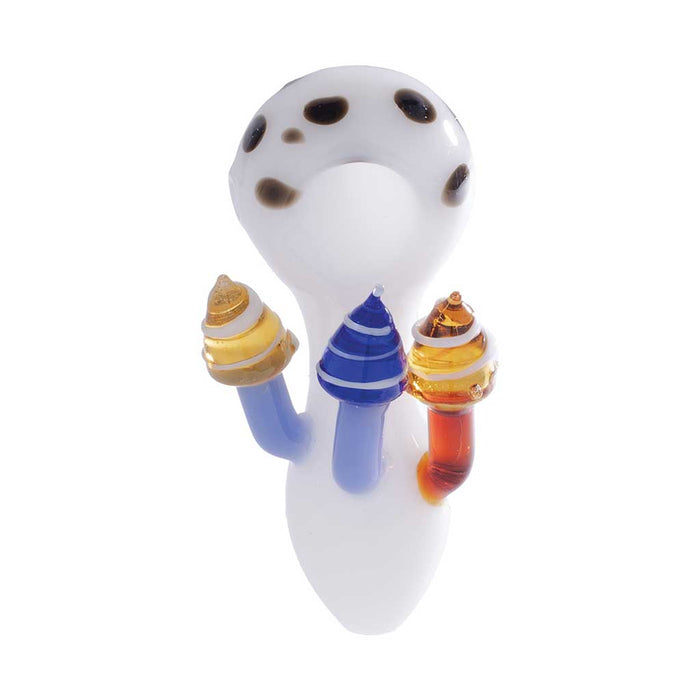 MUSHROOM CHARACTER GLASS HAND PIPE