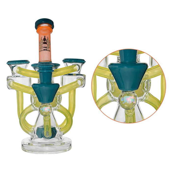 Calibear Artistic Recycler Dab Rig with Opal