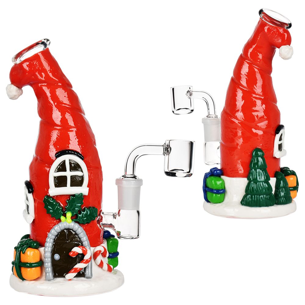 Santa Cap House Resin On Glass Dab Rig | Christmas Themed Dab Rig ...