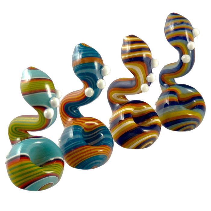 Crush Glass Standing Sherlock Hand Pipe