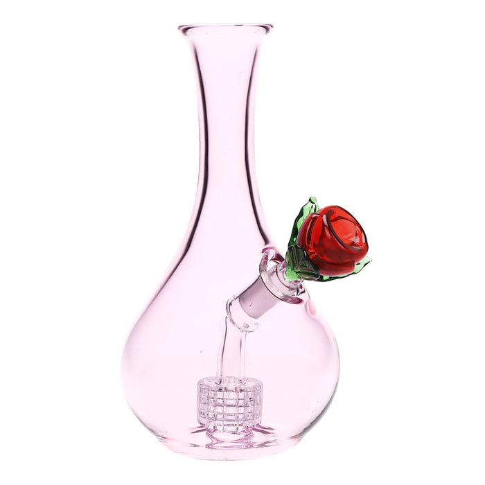 Rose in Vase Glass Valentines Water Pipe