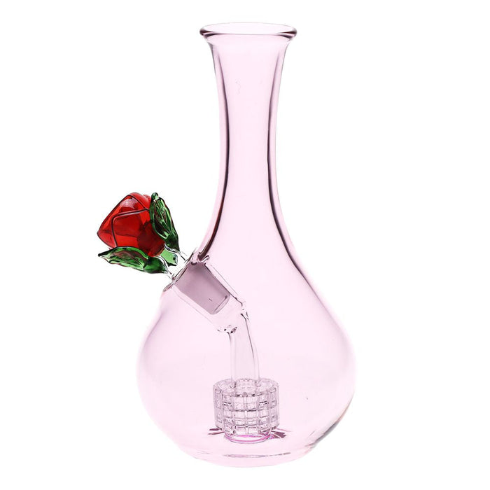 Rose in Vase Glass Valentines Water Pipe