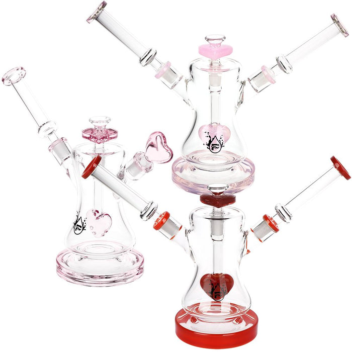 Pulsar Date Night Dual Neck Glass Valentines Buddy Bong