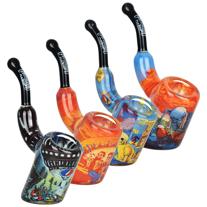 Grateful Dead Inside Print Bent Sherlock Pipe