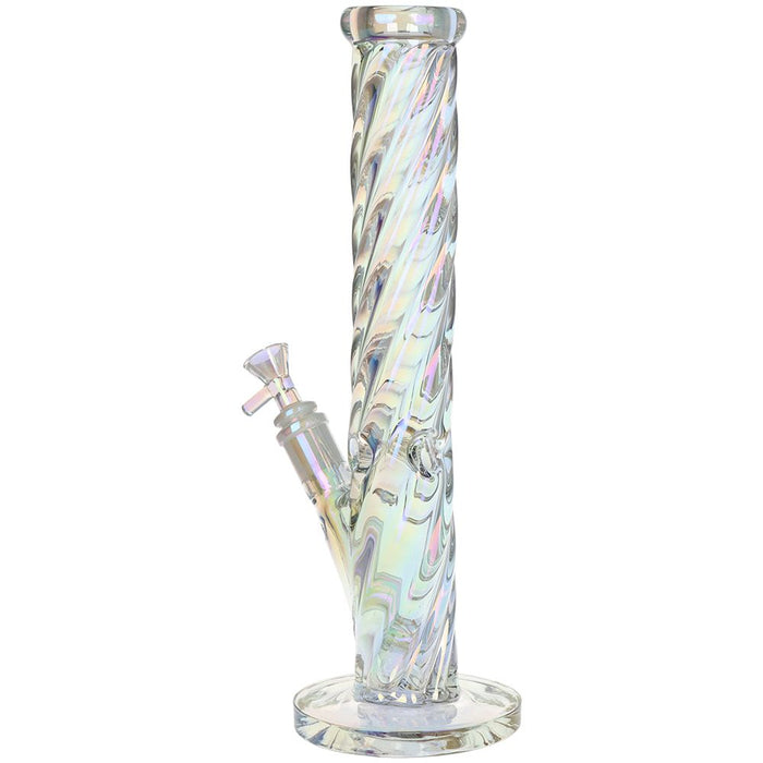 SeshGear Twist Straight Tube Glass Water Pipe 13.75"