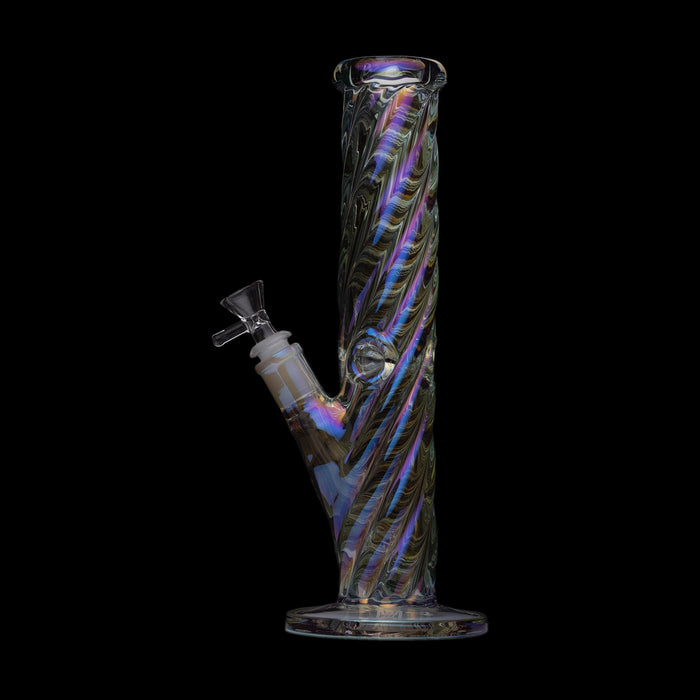 Human Grade Twisted Iridescent Tube Glass Water Pipe