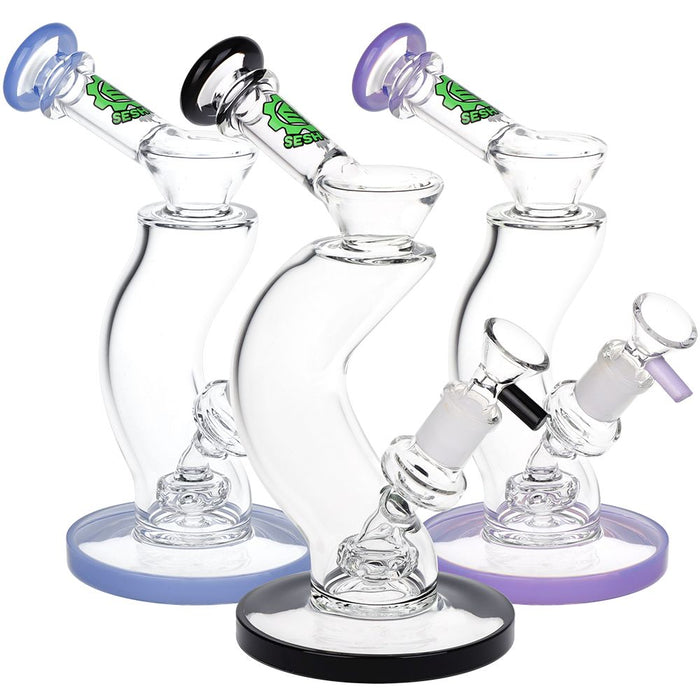 SeshGear Curved Glass Water Pipe 7.75"