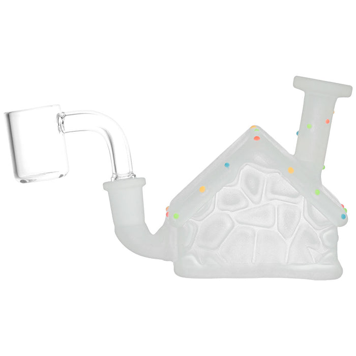 Kush Cargo Christmas House Glow in Dark Lights Glass Mini Dab Rig