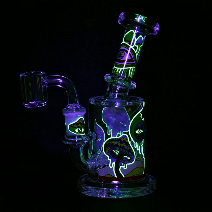Fungi Eyes Glow In The Dark Glass Dab Rig