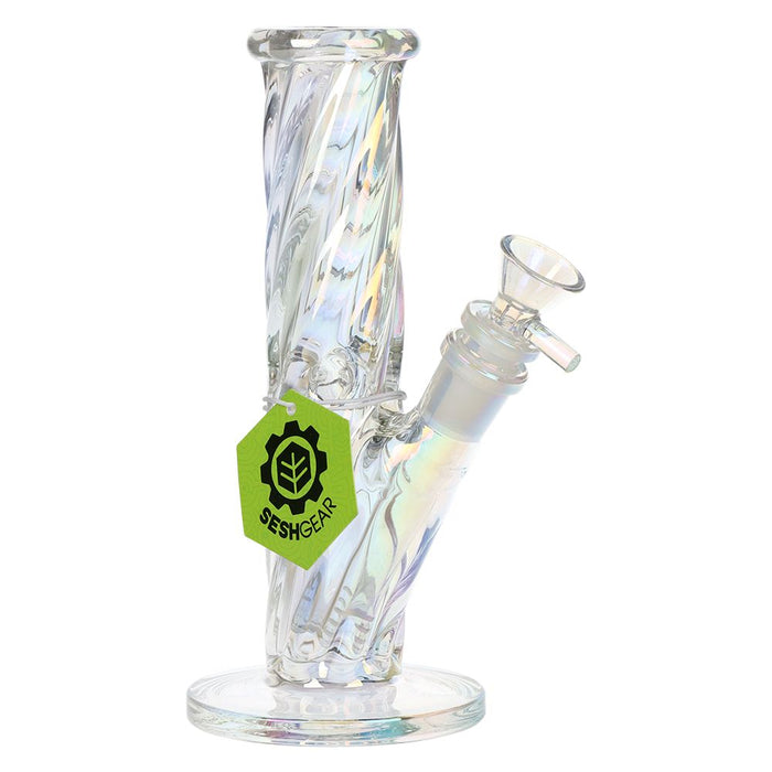 SeshGear Twist Straight Tube Glass Water Pipe 13.75"