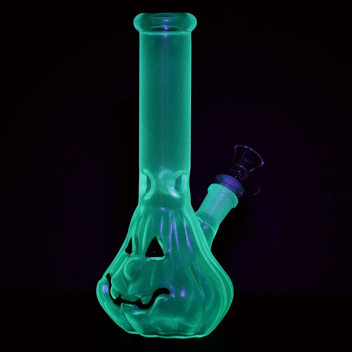Glow In Dark Jack-O-Lantern Glass Bong