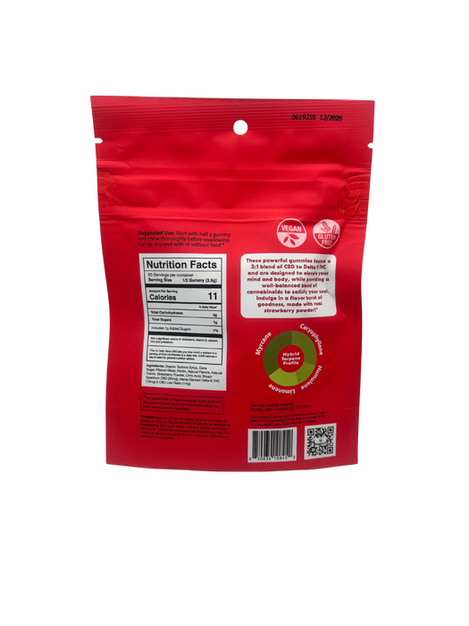 Haygood D9 THC Live Resin 3:1  Gummies - Hybrid - Strawberry