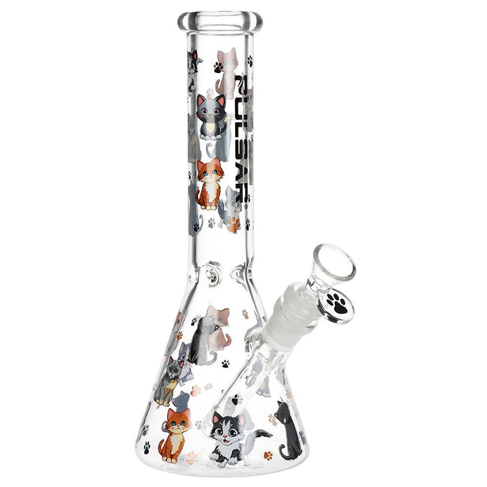 Pulsar Cute Kitties Beaker Bong 10 Inches