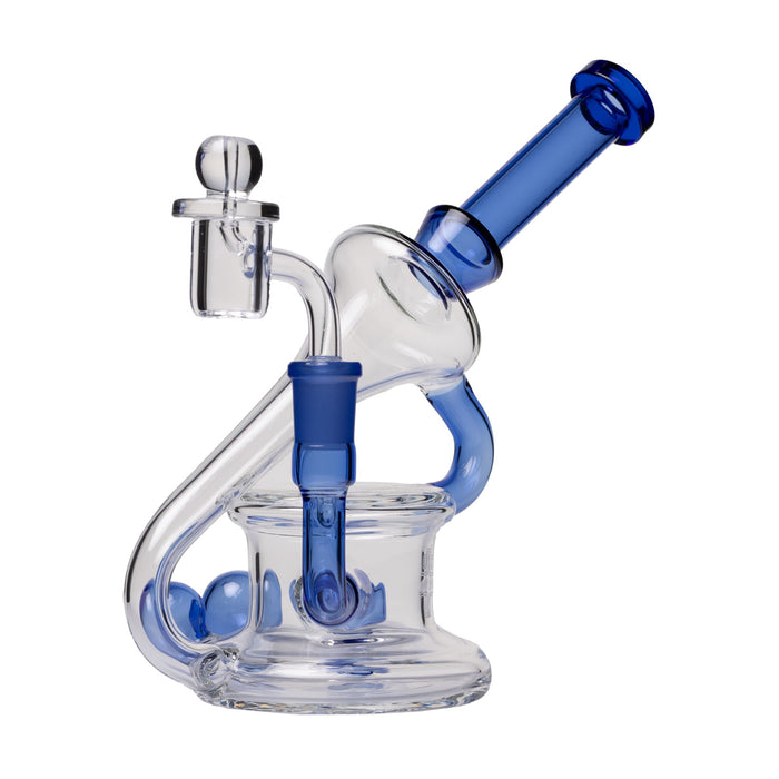 Human Grade 7.5" Recycler Triple Marble Glass Dab Rig