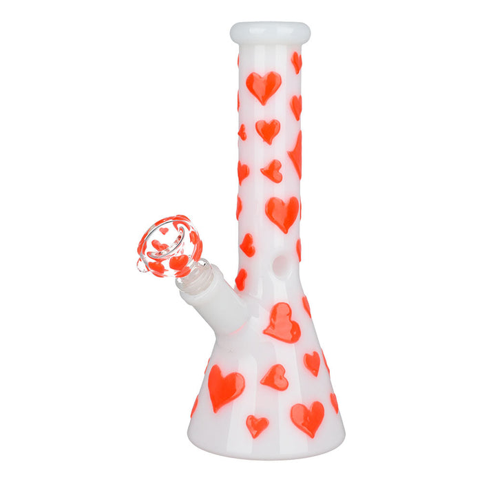 Valentines Day Heart Glow In The Dark Beaker Water Pipe
