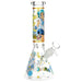 Glass water pipe with anime character design on a white background