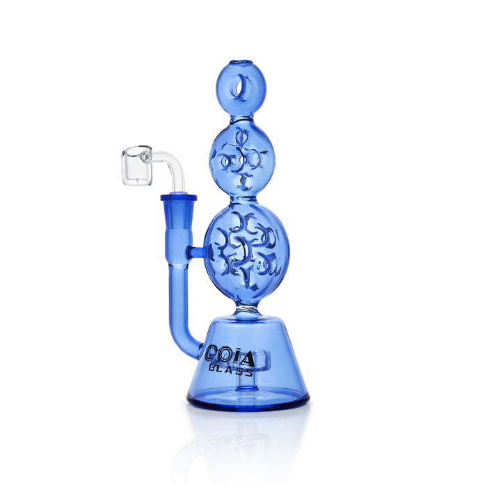 Croia Glass 8" Triple Stack Swiss Perc Recycler Dab Rig