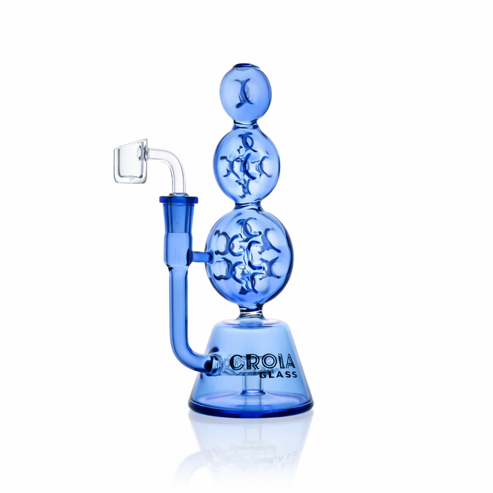 Croia Glass 8" Triple Stack Swiss Perc Recycler Dab Rig