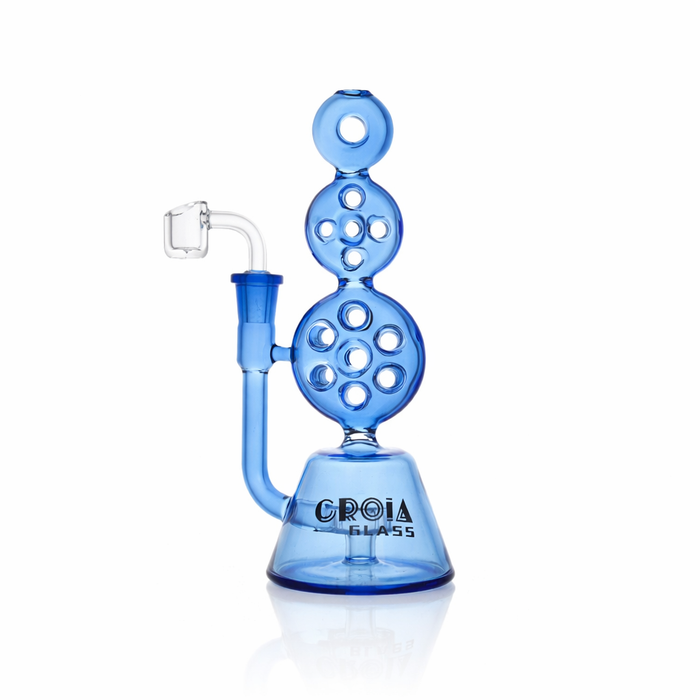 Croia Glass 8" Triple Stack Swiss Perc Recycler Dab Rig
