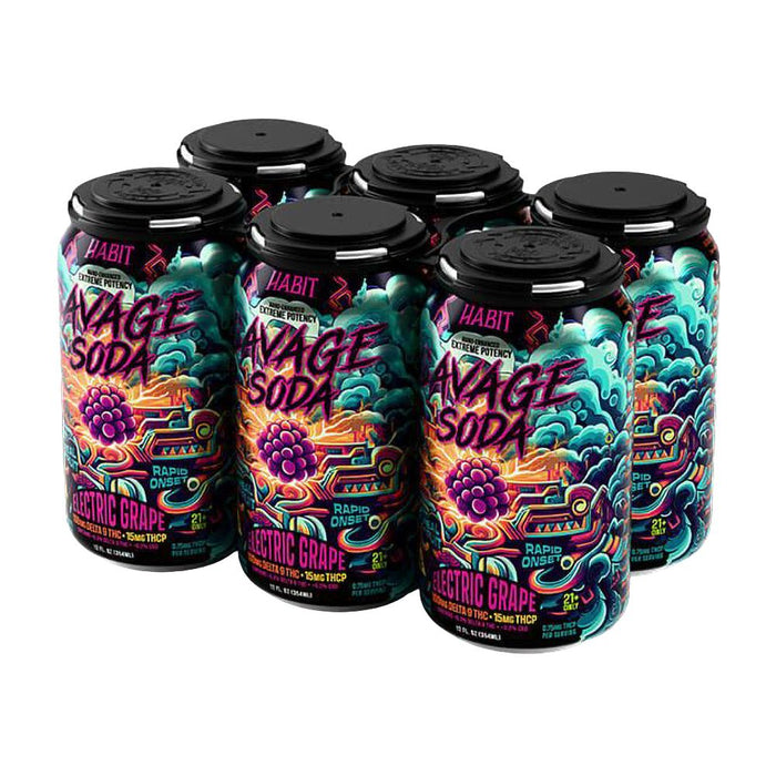 Habit D9 + THCP Savage Soda | 12oz | 100mg D9 + 15mg THCP | 6 Pack