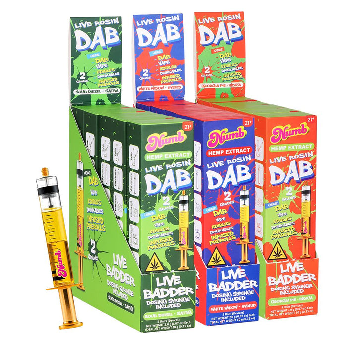 Numb THCA Live Rosin Badder Glass Syringe | 2g | 5ct Display
