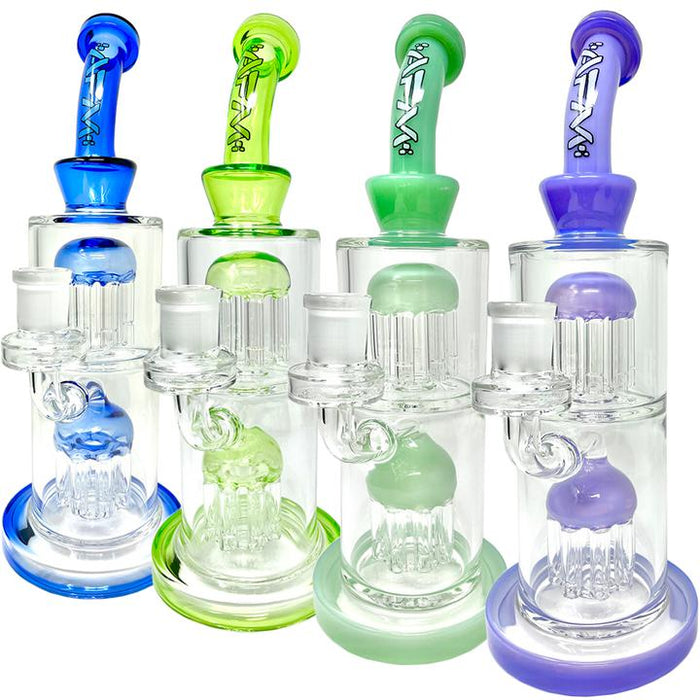 AFM Glass Double Tower Tree Perc Dab Rig - 4 Colors