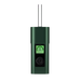 Green electronic device with a digital display on a white background