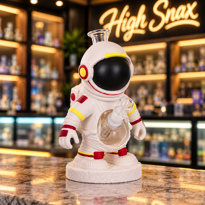 Spaceman Character Glass & Vinyl Water Pipe - 10"