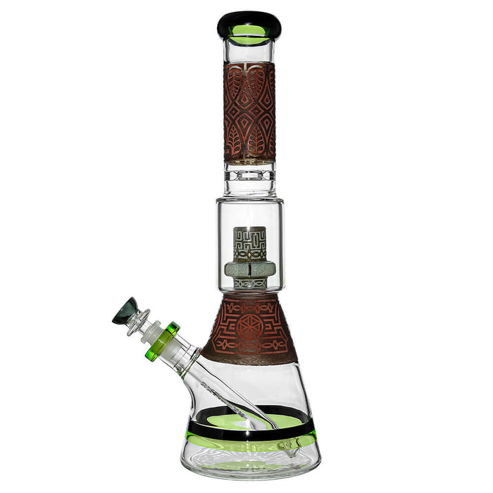 CALIBEAR ETCHED GEOMETRIC BEAKER WATER PIPE