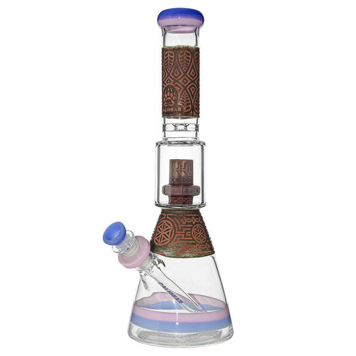 CALIBEAR ETCHED GEOMETRIC BEAKER WATER PIPE