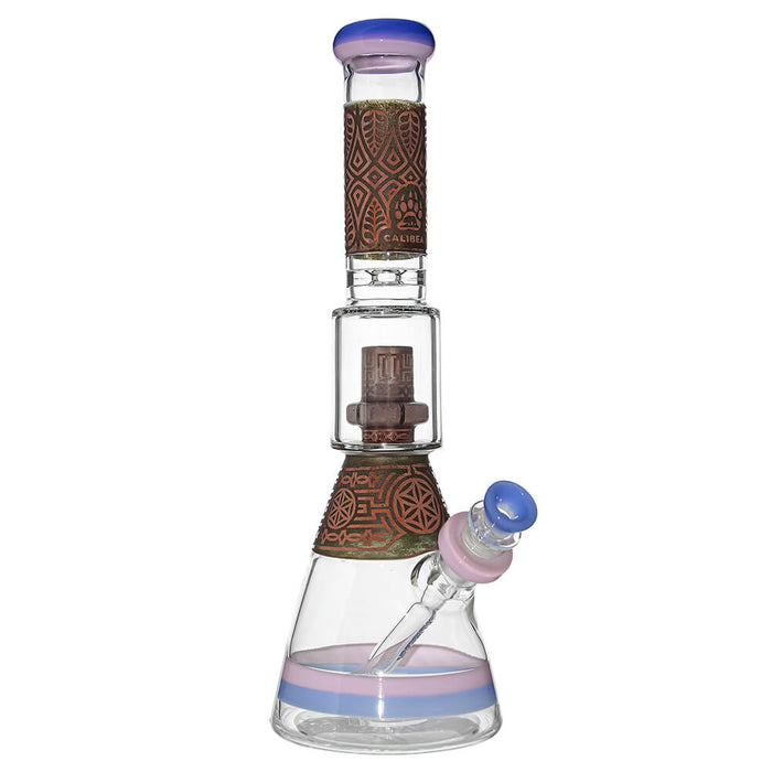 CALIBEAR ETCHED GEOMETRIC BEAKER WATER PIPE