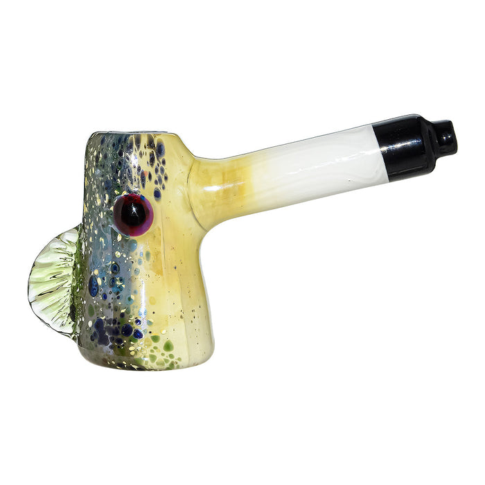 CaliBear Glass Puffer Fish Sculpted Hand Pipe
