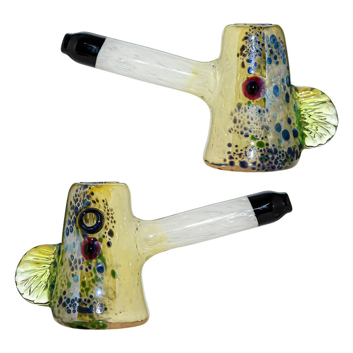 CaliBear Glass Puffer Fish Sculpted Hand Pipe
