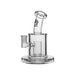 Clear glass water pipe with a cylindrical chamber, side bowl, and curved neck, shown on a plain white background. The neck has a black paw print logo and the brand name 'Pawlar'.