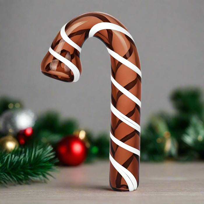 Candy Cane Glass Christmas Hand Pipe