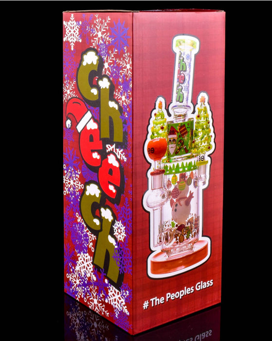 Cheech Glass Christmas 3 Bowl Water Pipe
