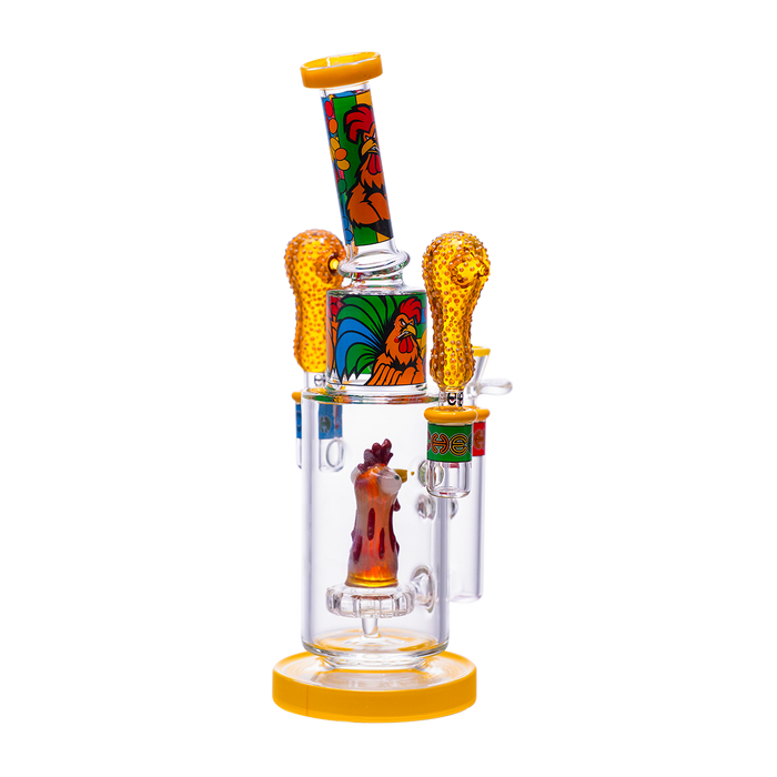 Cheech Glass Fried Chicken Water Pipe With Two Hand Pipes