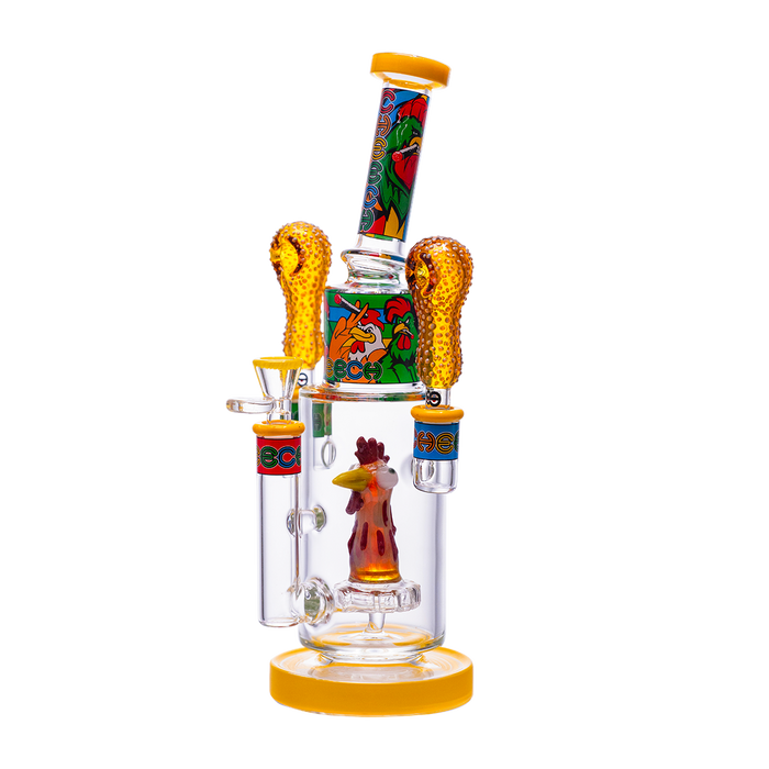 Cheech Glass Fried Chicken Water Pipe With Two Hand Pipes
