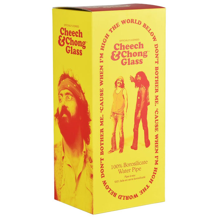 Cheech & Chong Glass product packaging with a yellow background and red text.