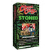 Box of 'Stoned' card game by Cheech & Chong with leaf patterns and character illustration.